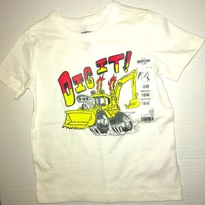 L@@K! New With Tags Toddler OSHKOSH B'Gosh Bulldozer "Dig it" 18mo. Short Sleeve
